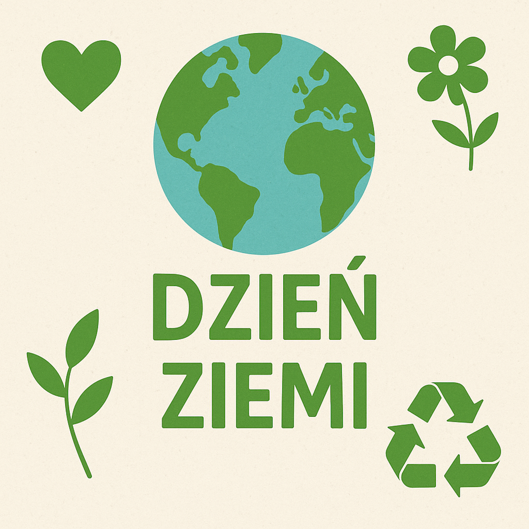 Grafika z napisem Dzień ZIemi