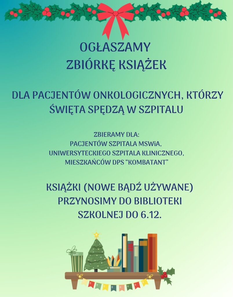 Plakat - zbiórka książek